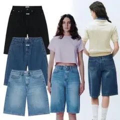 【新品】マリテMARITHE LONG BERMUDA DENIM PANTS