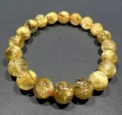 ゴールドルチルクォーツ ブレスレット 13〜14mm 内径17cm｜金針