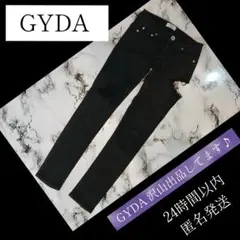 GYDA サイドリップド　カット　ブラックスキニー　SIDE RIPPED