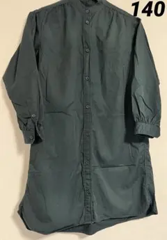 ユニクロワンピース140　女の子 グリーン　綿100% キッズ　清楚