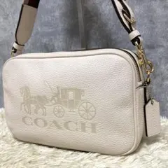 【美品】COACH コーチ ショルダーバッグ レザー 革 ジェス ホワイト　白