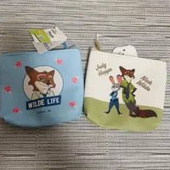 ズートピア ニック ジュディ フェイクレザーポーチ 2個セット ディズニー