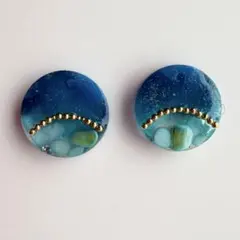 2点目から100円引き♡ キラキラ イヤリング ♡ブルー系　夜空　星