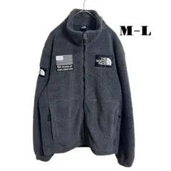 海外 ノースフェイス 刺繍ロゴ ワッペン 50周年 リモフリース グレー M-L