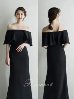 ブラックドレス　オフショルダー　結婚式 前撮り　二次会　ビタースウィート