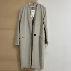 美品★PLST プラステ　トリコットボンディングノーカラーコクーンコート　M