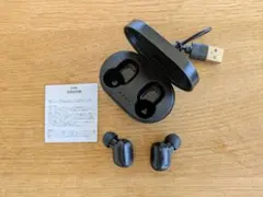 【取扱説明書&充電コード付】ワイヤレスイヤホン　黒