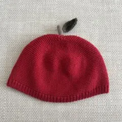 アカチャンホンポ　ニット帽　フルーツ　オーガニックコットン　ベビー帽子　りんご