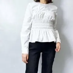 美品】sov.ダブスタ ダル糸 オフショルリブニット トップス 半袖 五分