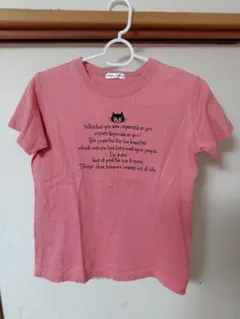 Feel and Ease 猫プリント Tシャツ 半袖 レディース ピンク