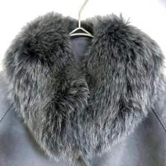 リアルファー付き/スエード調ロングコート/日本製/L/グレー/高級感◎