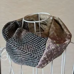 52 着物リメイク　スヌード【大島紬＆絞り】