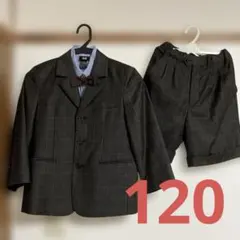 120 フォーマルスーツ グレー チェック柄