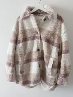 H&M チェック柄ボアジャケット