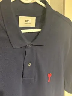 新品 AMI PARIS アミパリス ポロシャツ カーキ L 赤ハートロゴ - メルカリ