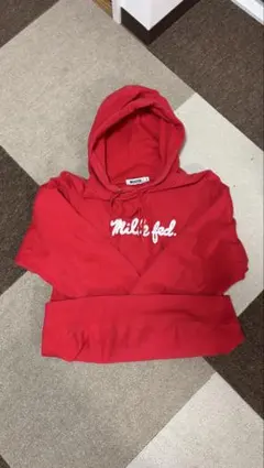 MILKFED. ミルクフェド スウェット パーカー レッド 赤 Mサイズ