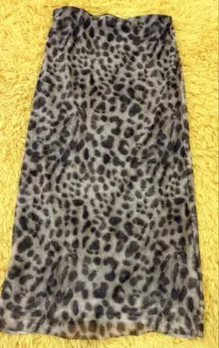 レオパード柄 スカート 裏地付き タイトスカート Mサイズ ヒョウ柄