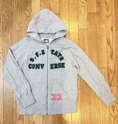 レディース　コンバース　フルジップ　パーカー　グレー　Lサイズ