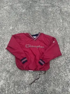 Champion ナイロンジャケット 赤 短丈 ストリート Y2K