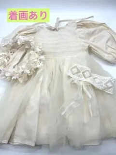 アイボリー ドレス リボンクラウン レースヘアバンド3点セット 80～90cm