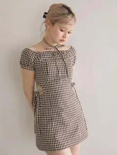 完売✨andmaryアンドマリー❤︎Becky check mini dress andmary Becky check mini dress - メルカリ