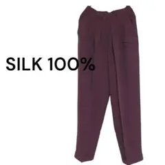SILK 100% パンツ/ボトム テーパード M 紫 jasmi レディース