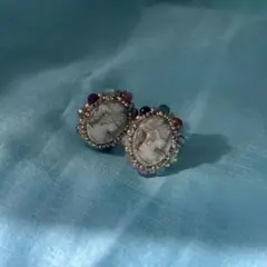 カメオデザイン イヤリング 多色