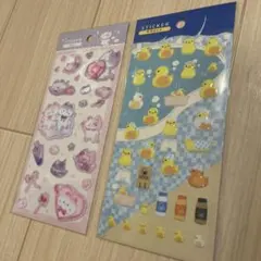 ゆめねこシール　銭湯あひるシール　ぷくぷくシール　匿名発送