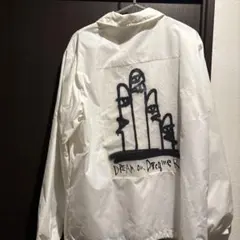 ナイロンコーチジャケット ホワイト グラフィック