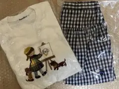 新品　familiar ファミリア　長袖Tシャツ　キュロット　チェック　テリア