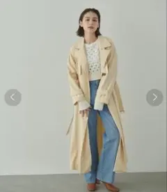 エメルリファインズ/ベルテッドフレアロングトレンチコート（XS）