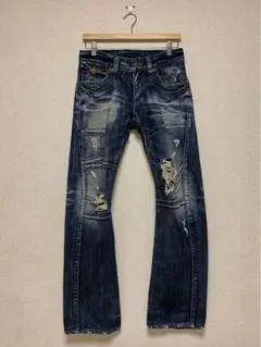 RATTLE TRAP 立体 フレアデニム ダメージ加工 flared Y2K