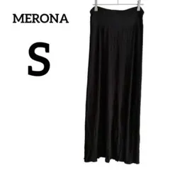 MERONA 【S】 スカート ロングスカート フレアスカート 黒 ブラック
