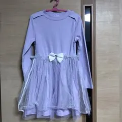 薄紫の長袖ワンピース120