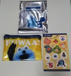 PUPPET SUNSUN　クリアポーチ＆シール イエロー ②