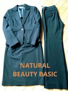 ナチュラビューティベーシックNaturalBeautyBasic黒 Mスーツ3点