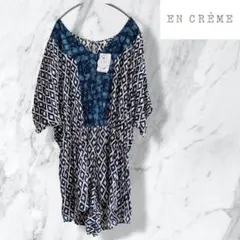 신품 태그 첨부 EN CREME 에스닉 무늬 롬퍼스 M 나노 유니버스