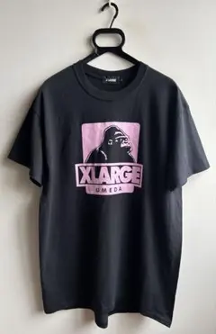 【美品】X-LARGE ロゴTシャツ 梅田限定 メンズ L 黒×ピンク