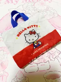 サンリオキャラクターズ　レトロレッスンバッグミニキーホルダー　ハローキティガチャ