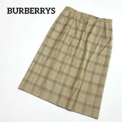 バーバリーBURBERRY シルクAライン膝丈チェックスカート 13号 レトロのサムネイル