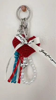 ハート型チャーム キーホルダー　バッグチャーム　携帯チャーム　カスタマイズ自由