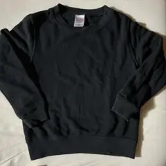 無地 トレーナー スウェット 黒 120 cm