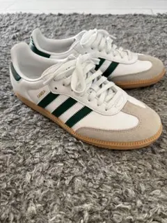 adidas Samba OGホワイト/グリーン スニーカー26.0cm