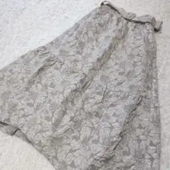 dazzlin　ダズリン　フレア　ロング　スカート　ジャガード　花柄　Ｆサイズ