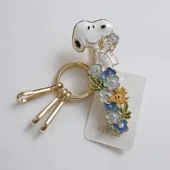 新品 バッグキークリップ スヌーピー ネモフィラ