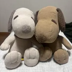 【限定価格】【2個セット】スヌーピーコーデュロイ ぬいぐるみ 暖色 モコモコ