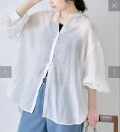 チャオパニックティピー　シアーバンドカラーシャツ