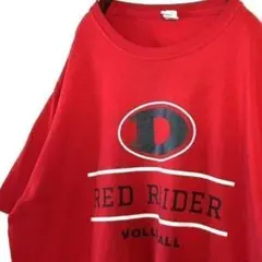ジャージーズ レッド ライダー バレーボール Tシャツ L レッド赤 古着