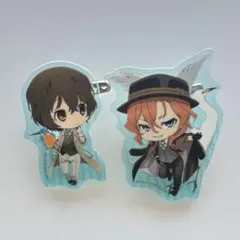 文豪ストレイドッグス　クリアクリップ　バッジ　夏ノ鳥　太宰治　中原中也