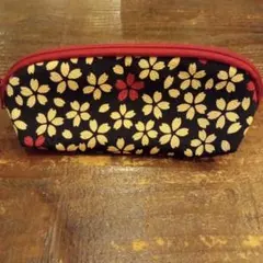 桜の花柄 メガネケース兼ペンケース